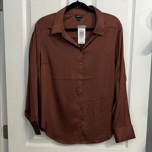 Torrid Rich Brown Button-Up Shirt